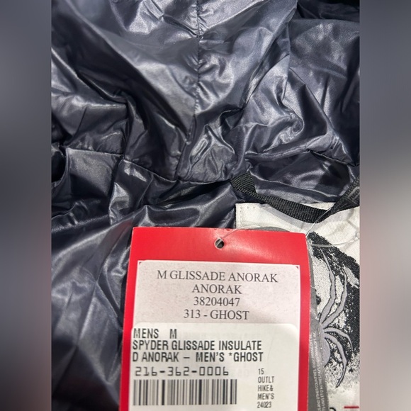 Spyder Men's M Medium Glissade Insulated Anorak Jacket Dark Teal Ghost NWT - Picture 5 of 13